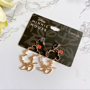 Dangle Full Body Minnie Earrings - Gold Tone